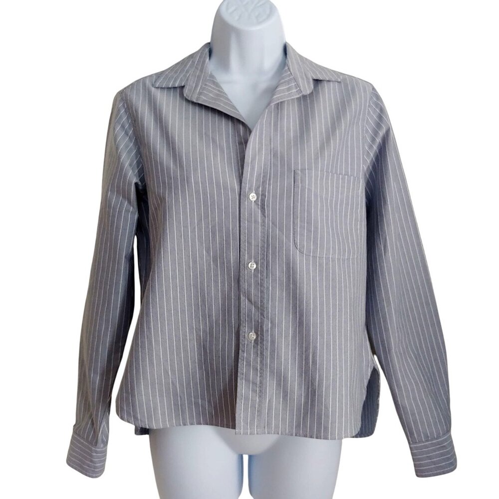 Frank & Eileen Silvio Gray Stripe Button Shirt Office Preppy XS
